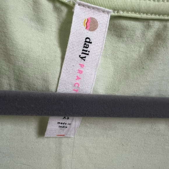 NWT w Flaw Anthropologie daily practice Montauk v-neck dress XS lime green - Picture 10 of 13